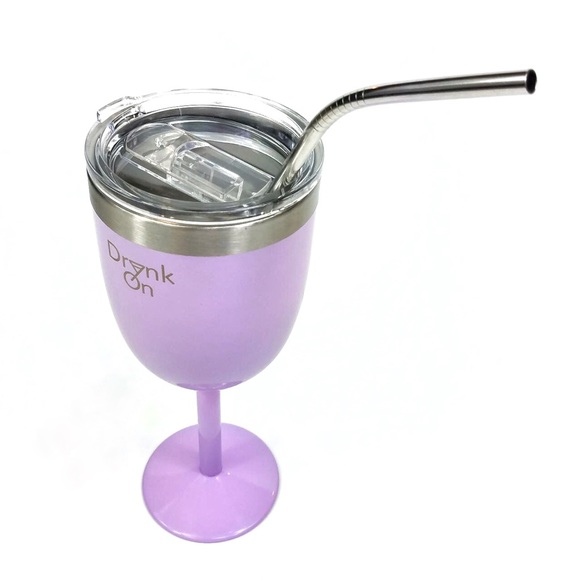 10oz Stainless Steel Wine Tumbler w/ a FREE Straw! - Picture 4 of 7